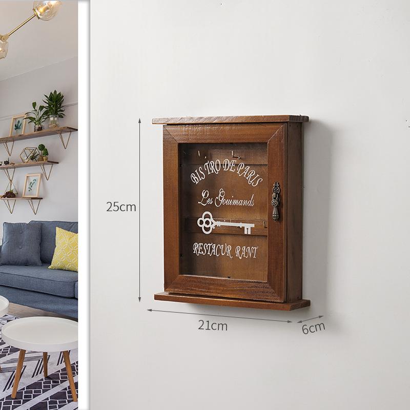 Wooden Wall-Mounted Key Holder with Decorative Design, Creative Entryway Organizer for Living Room & Home Decor