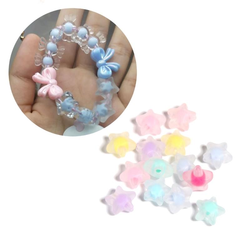 200PCS Craft Beads 12mm Jewelry Making Part Decorative Beads Beads Acrylic Texture Loose Beads Set for Jewelry Making