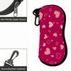 Cute Pink Hearts Pattern Soft Fabric Sunglasses Case, Portable Lightweight Eyeglass Pouch, Scratch Proof Protective Holder for Women Daily Travel