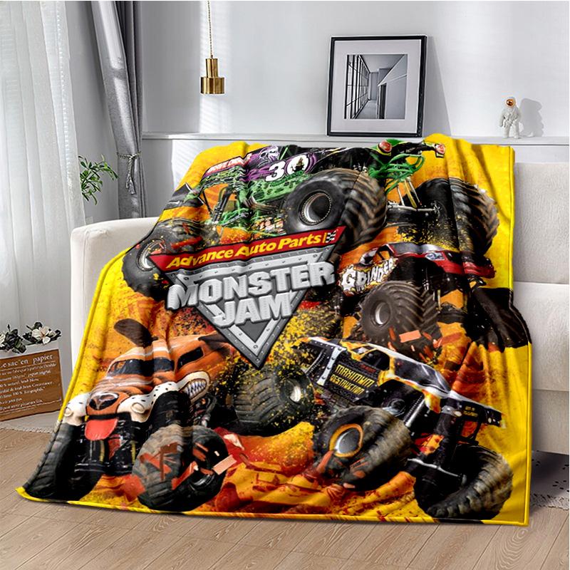 M-Monster Jam Grave Digger Truck Sofa Blanket Lightweight Warm Insulation Blanket Bed Office Car Knee padsThrow Blanket