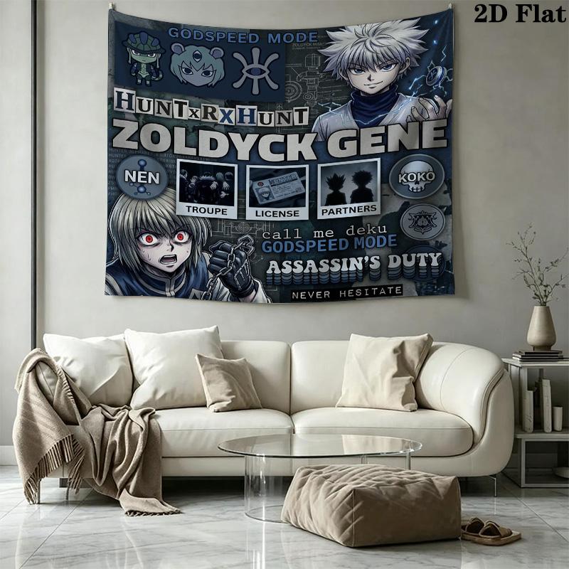 Hunter X Hunter Wall Tapestry Aesthetic Wall Hanging Printed Fabric Blanket Decorative Tapestries For Bedroom Living Room Home Decor