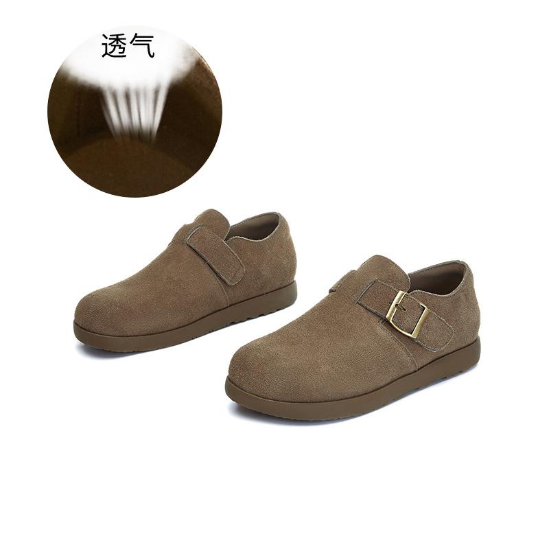 2025 autumn leather single shoes new shoes women's shoes versatile retro sports flats casual all-inclusive white shoes