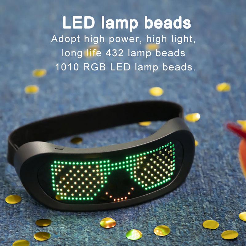 Bluetooth LED Lichtgevende Party Bril met Volledige Kleur en Dynamische Lamellenbediening via App