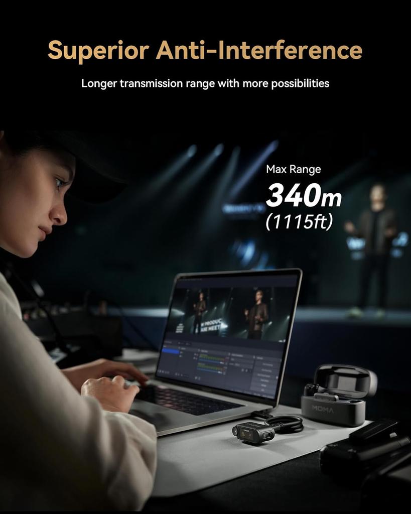 Hollyland Lark MAX 2 Ultimate Combo Wireless Microphone for iPhone/Camera/Android, AI Noise Cancel, Wireless Monitoring, Timecode