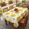 Summer Lemon Fruit Flower Leaf Rectangle Table Cloth for Table Decor Reusable Kitchen Dining Tablecloth Holiday Party Decor