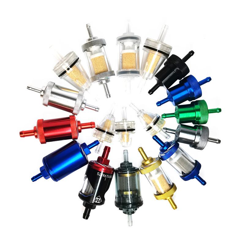 Motosiklet Evrensel Alüminyum Alaşımlı Kabuk Bakır Çekirdek Yağ Filtresi Dirt Pit Bike Benzin Hattı Yakıt Filtresi İçin Uygun