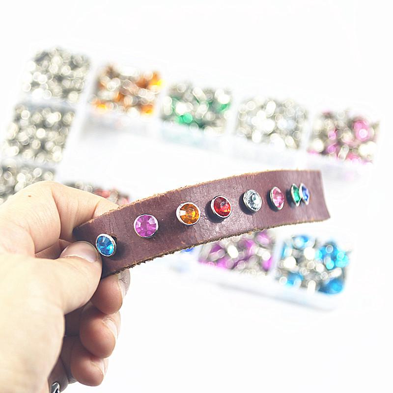 8-Color 7x7 Double-Sided Diamond Nail Metal Snap Buttons (400 Sets) with Installation Tools - DIY Male-Female Cap Studs