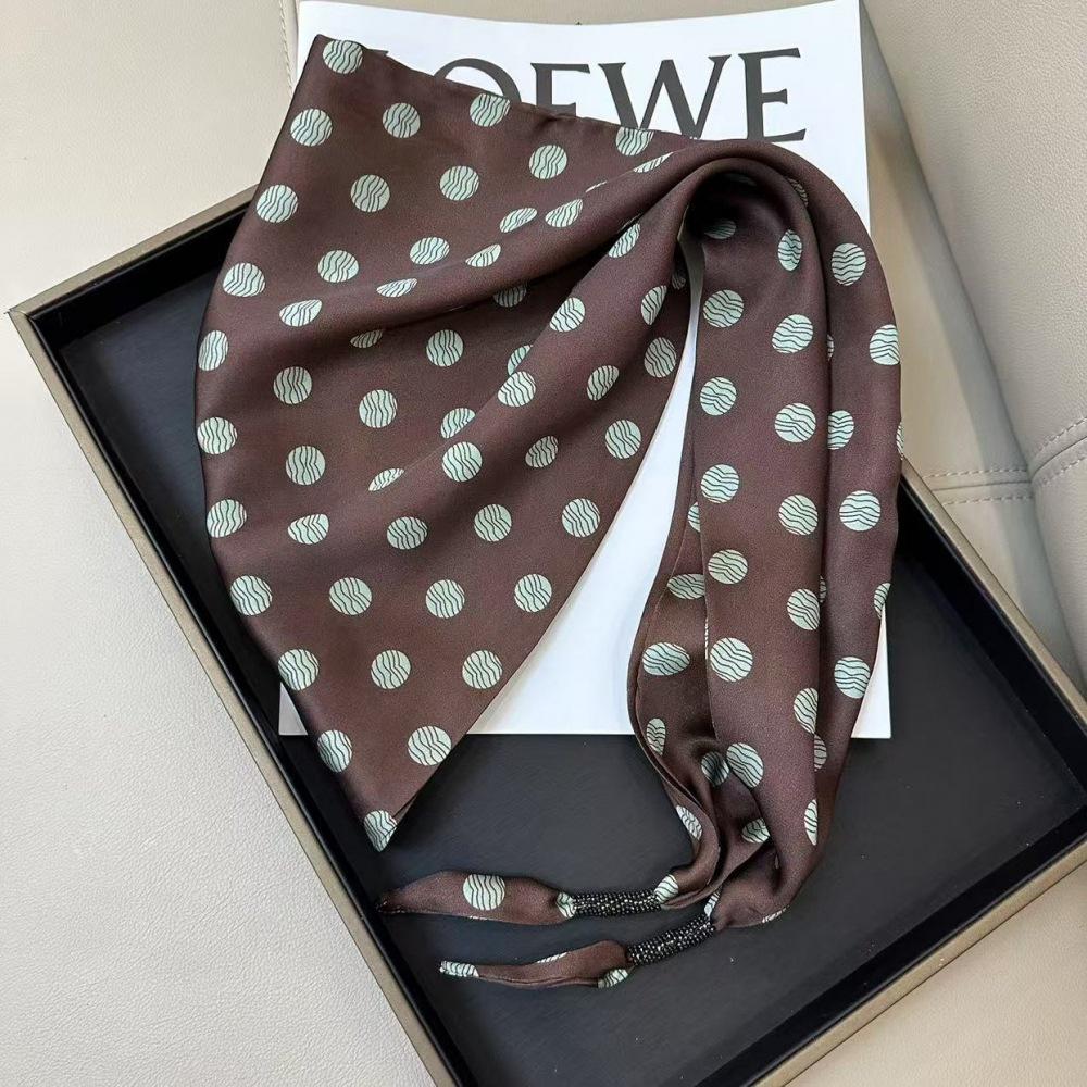 

Элегантный черный полосатый шелковый галстук-шарф-пояс треугольной формы - Коллекция 2025 115 cm