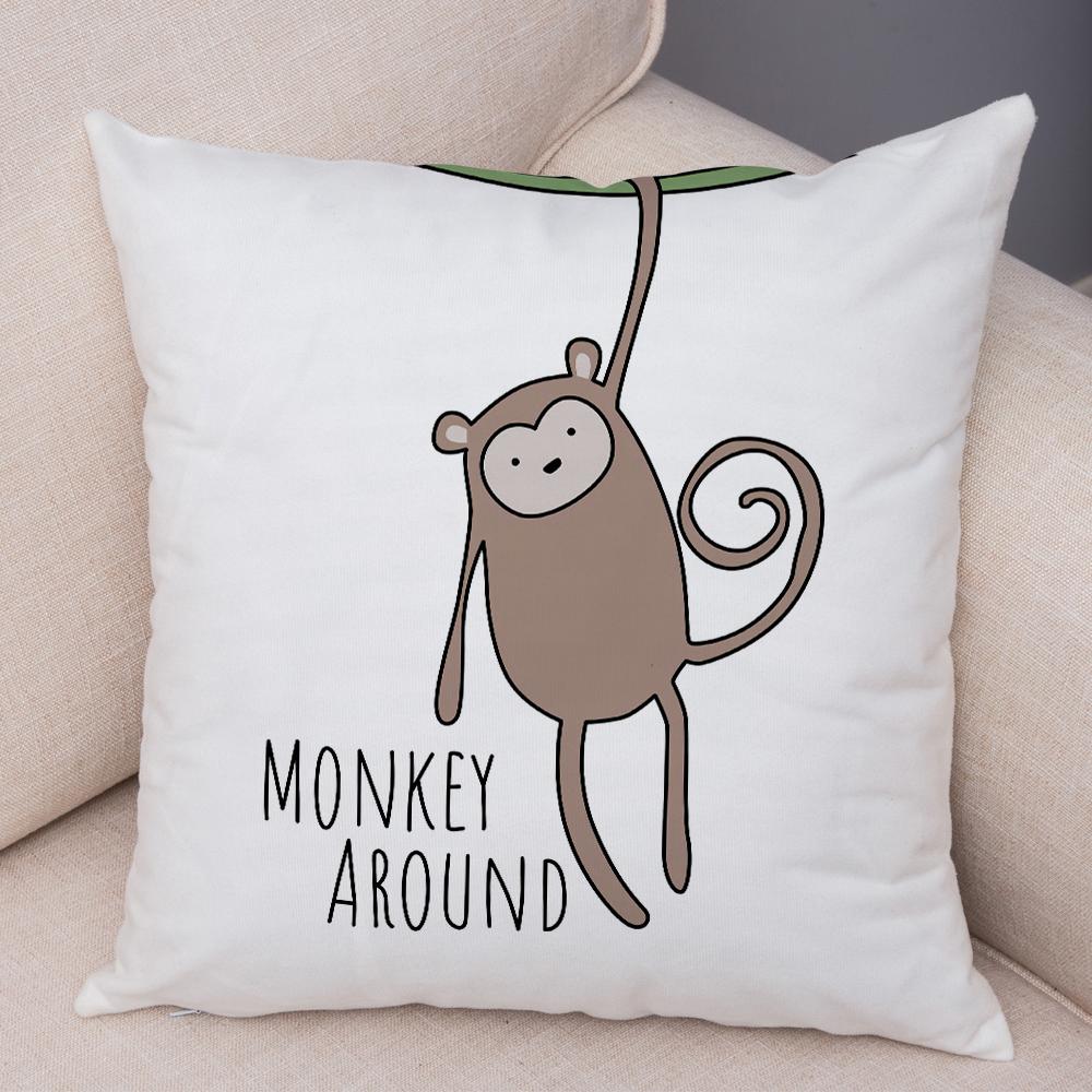 Nordic Zebra Hippo Giraffe Lion Crocodile Pillow Case Decor Animal Cushion Cover For Sofa Pillowcase Pillow Covers 45X45Cm