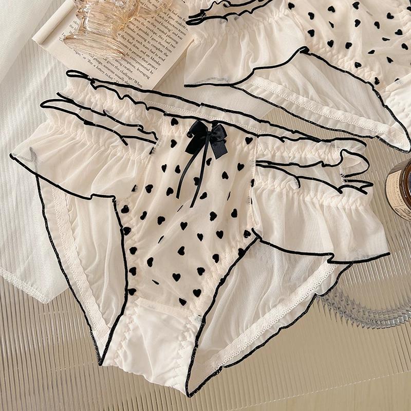 Sexy Plus Size Lace Panties Women High Elastic Breathable Cotton Gusset Mid Waist Hip Hugger Underwear XL