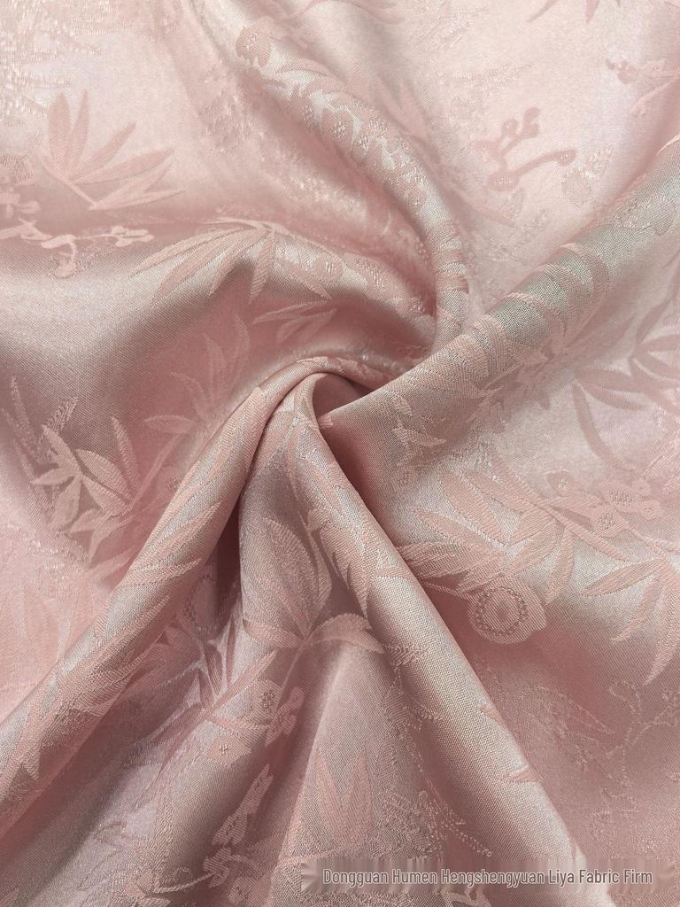 Two-Color Bamboo Leaf Jacquard Fabric for Cheongsam, Wedding Dress, Shirt, and Long Skirt