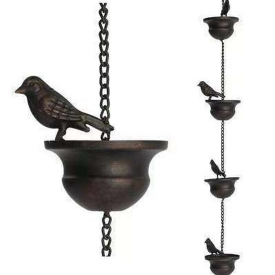 Cross-border Best-selling Bird Rain Chain: Courtyard Decoration & Wind Chime Metal Crafts