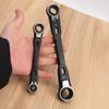 2Pcs 4 In 1 Double Ended Spanner Ratchet Wrench Hand Tool for Home Professional Outdoor Use Maintenance Accessories