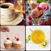 GDMINLO Gold Coffee/Tea Spoons, 6.7 Inches Long Handle, 304 Stainless Steel, 4-Piece