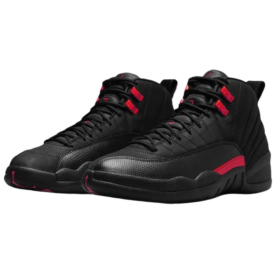Jordan Air Jordan 12 'Bloodline' Mid top Basketball Shoes Men's Black Red CT8013-003