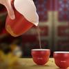 Baizien Festive Palace Red Ceramic Tea Set