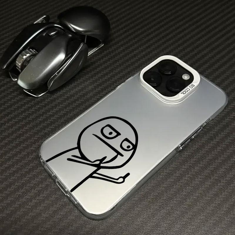 Funny Middle Finger Man Coque Funda Phone Case For iPhone 17 16 15 13 12 11 ProMax Pro Plus Shockproof & Anti-Fall Phone Cover