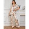 Pyjamas for kvinner Sommertynt snitt av issilke Enkel fritidsbukser med korte ermer Vår og høst Todelt hjemmetøy