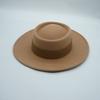 Foreign Trade Camel Wool Flat Top Top Hat Women'S Autumn And Winter Versatile British Retro French Felt Hat Panama Eaves