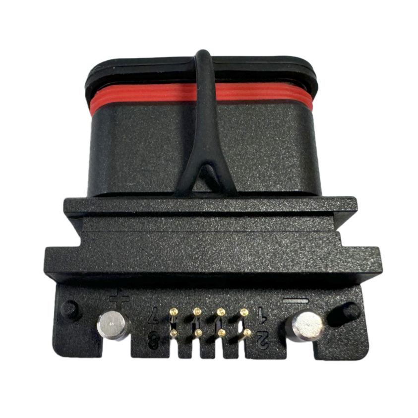 Black PCB Solder Type PV Connector: Board-Mount Female Socket for Photovoltaic/Energy Storage Applications
