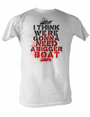 T-shirt Bianca per Adulti Jaws Bigger Boat