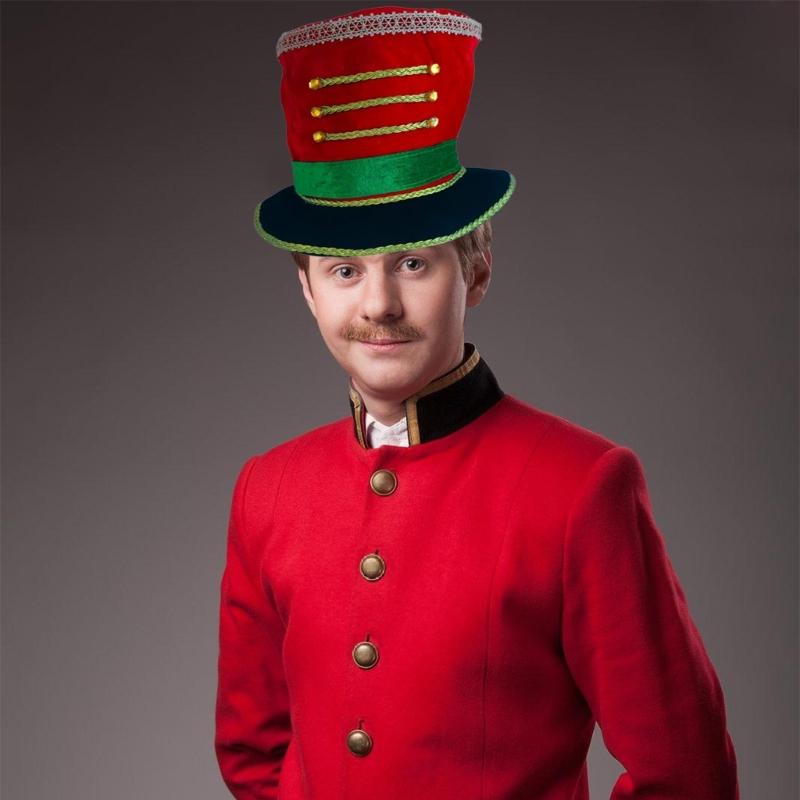 Elegantní klobouk s páskem pro sváteční průvody, unisex pro dospělé, klobouk vojáčka s nastavitelnou velikostí hlavy