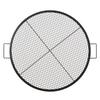 Griglia per Focolare X-Marks, Griglia Rotonda da Cottura, Griglia Robusta in Acciaio per Brace da Campo BBQ con Manico e Supporto a Filo X, Utensili da Cucina Portatili per Campeggio