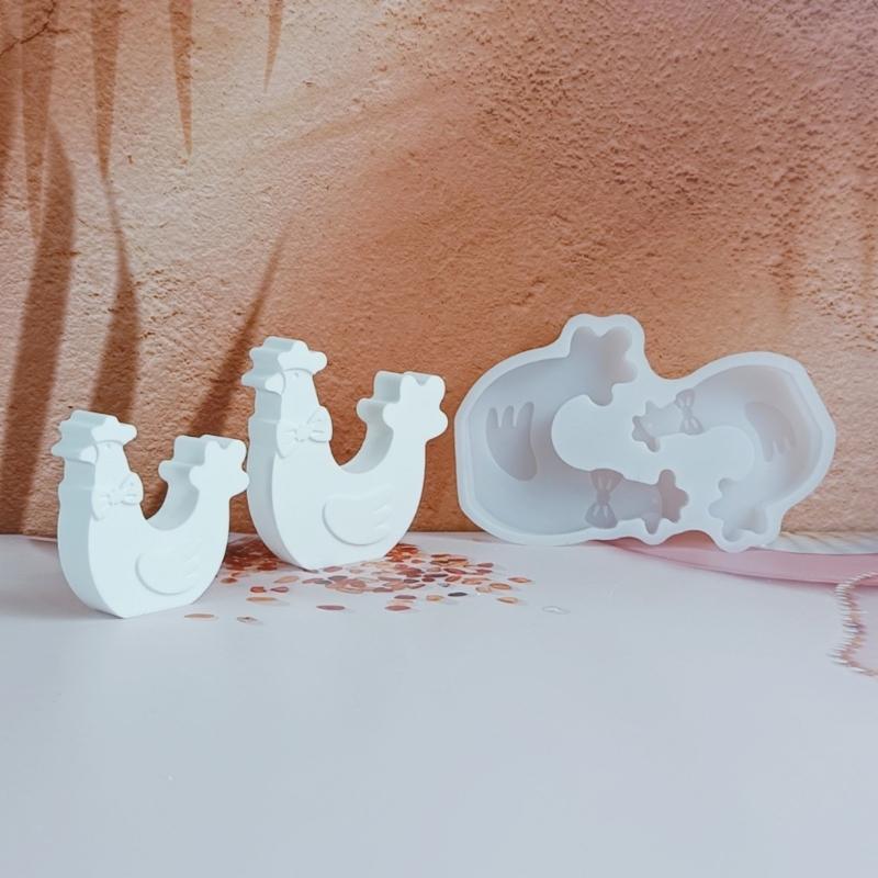 Chicken with Bows Molds Ornament Molds Silicone Mould Candle Molds Soap Molds Casting Molds for Home Decorations