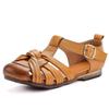 Genuine leather summer new beef tendon sole retro sandals women's wear comfortable soft sole low heel summer women's shoes