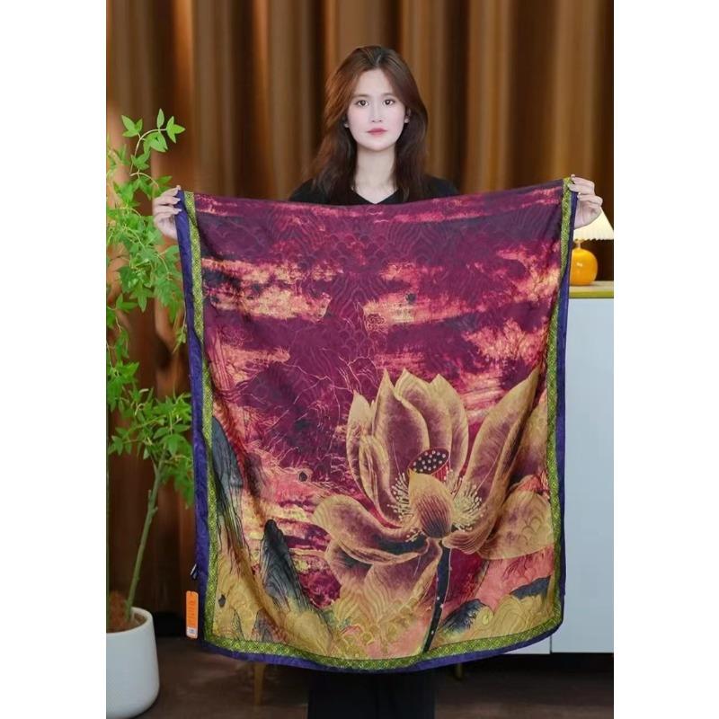 Meier French mulberry silk scarf - mother's day gift - women's long silk scarf - chinese style retro shawl