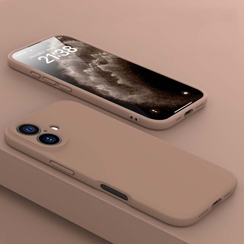 Luxury Liquid Silicone Shockproof Soft Phone Case For iPhone 16 15 14 13 Pro Max 16Pro 15Pro 14Pro 16 Plus Lens Protective Cover