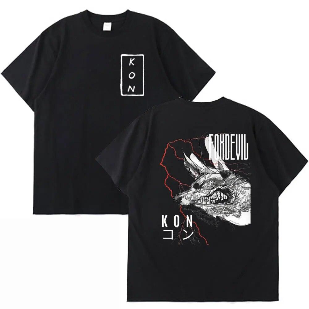 Аниме бензопила унисекс двусторонняя футболка с принтом летняя модная футболка унисексга с коротким рукавом унисекс женская японская уличная футболка 2XL 2373₽