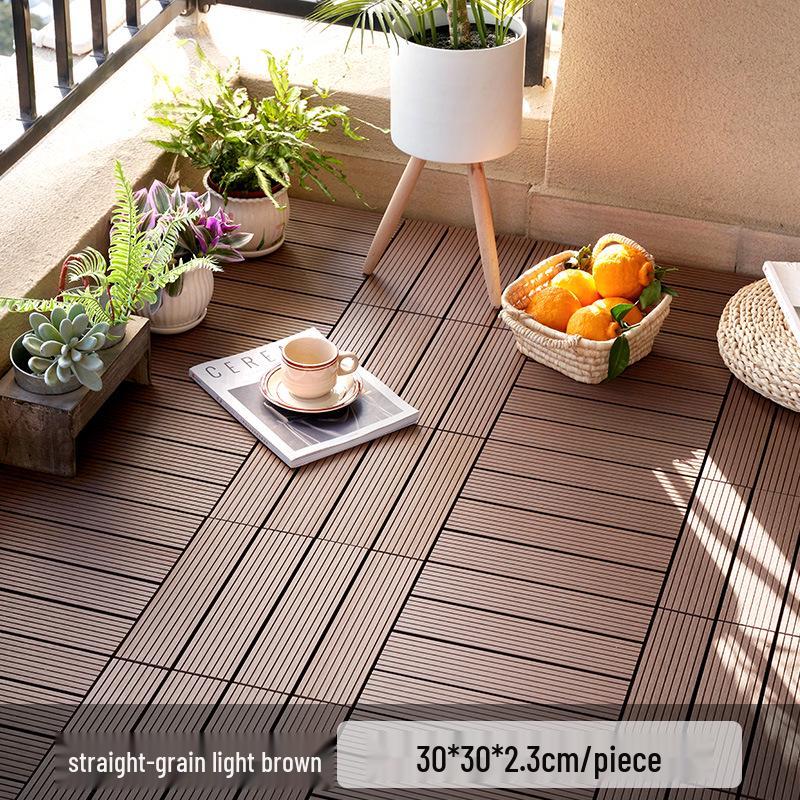 Wasserdichte, wartungsfreie WPC-Terrassendielen für Terrassen, Gärten und Balkone - Selbstverlegend und korrosionsbeständig