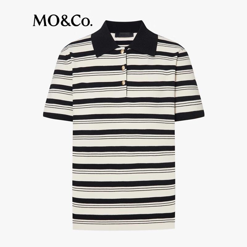 MO&Co. C+ Series Striped Polo Knit Top