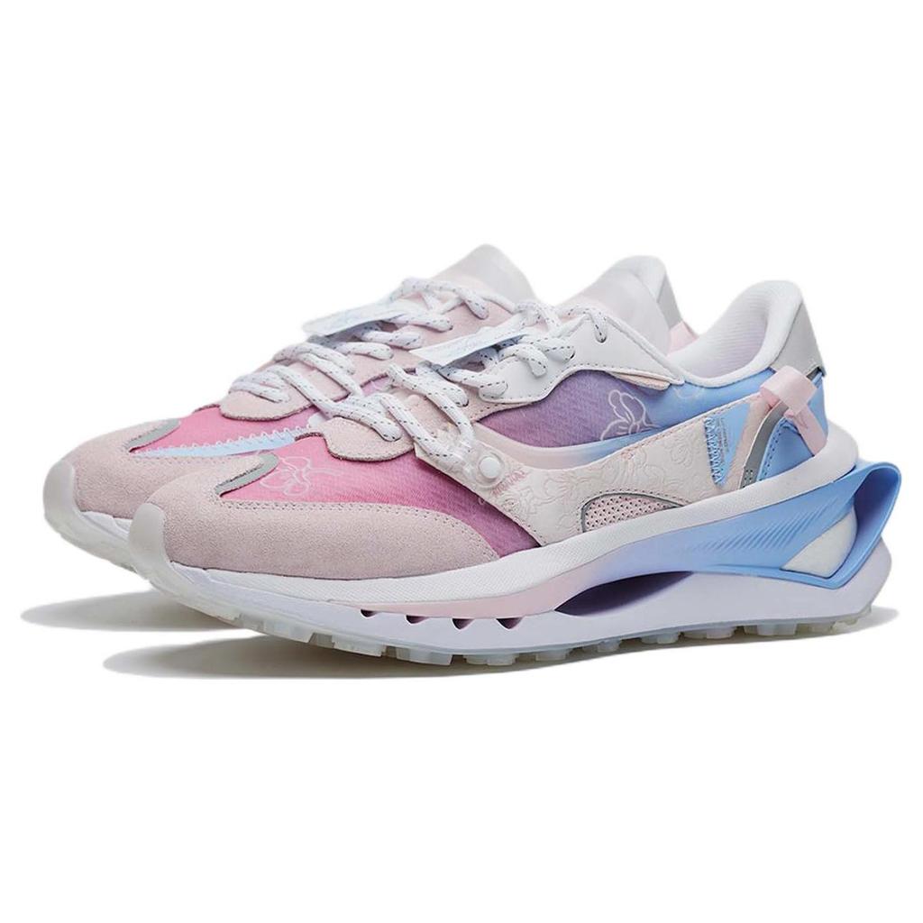 Li Ning Fangyuan Premium Casual Shoes Women's Low Top New Light Pink/Snow Blue AGCS122-2