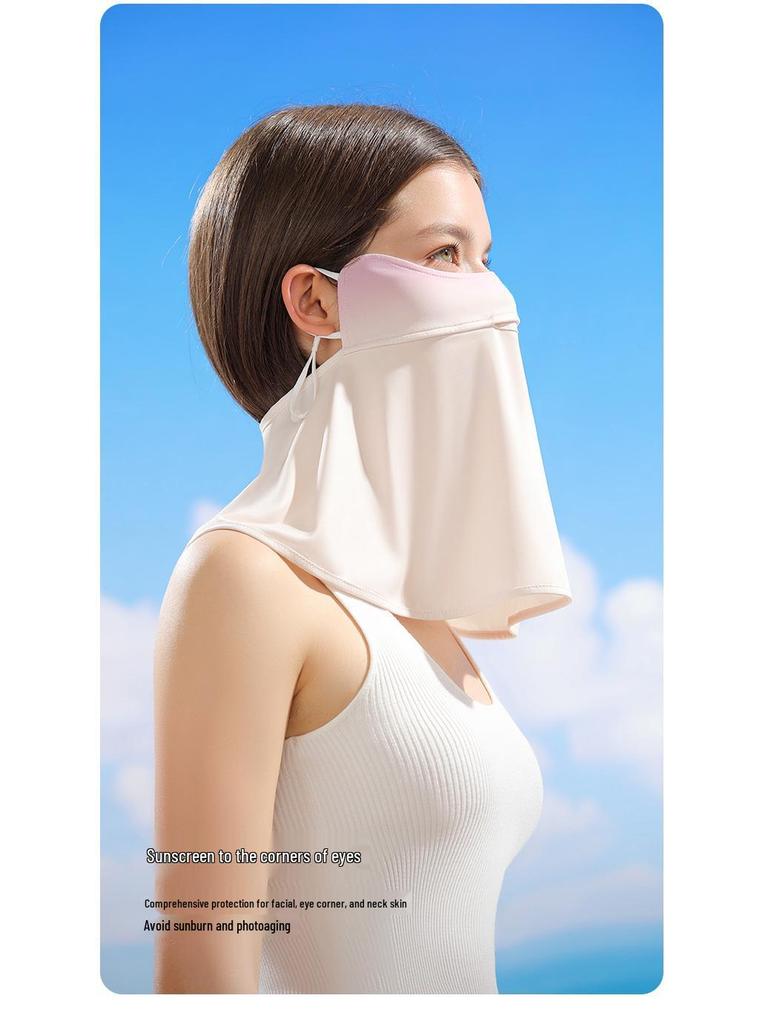 Women's Summer Cycling UV Protection Mask with Eye Corner and Extended Neck Coverage