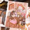 Retro Desk Scenery Stickers: 4 Sheets of DIY Paper-like PET Illustrations