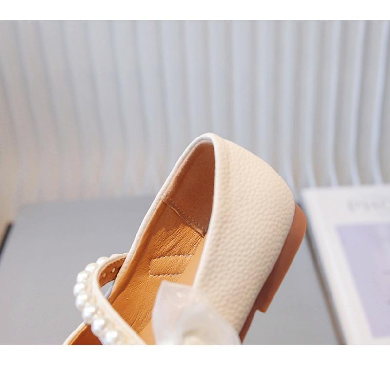 Kids Girls Soft Sole Pearl Princess Leather Shoes Fashion Casual Dance Shoes