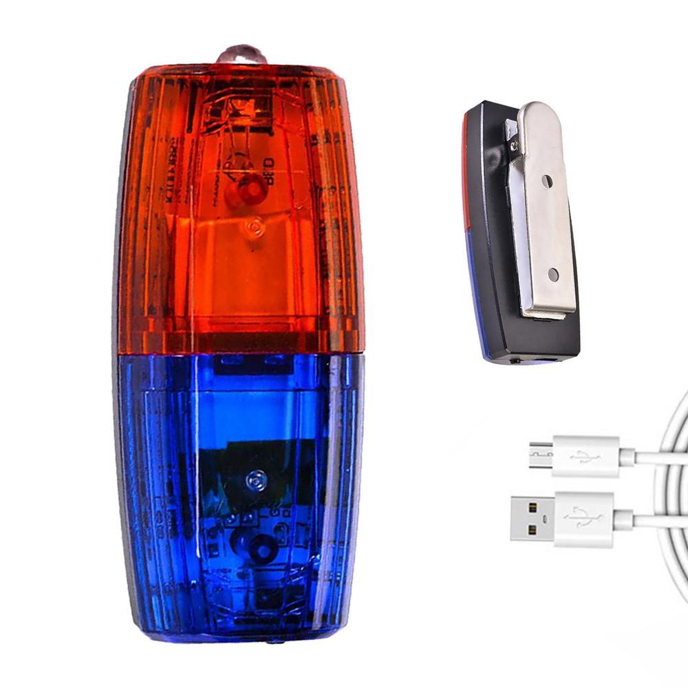 Red Blue Led Shoulder Warning Light with Clip USB Charging Night riding Running Safety Patrol Alarm Flash Signal Strobe Lamp