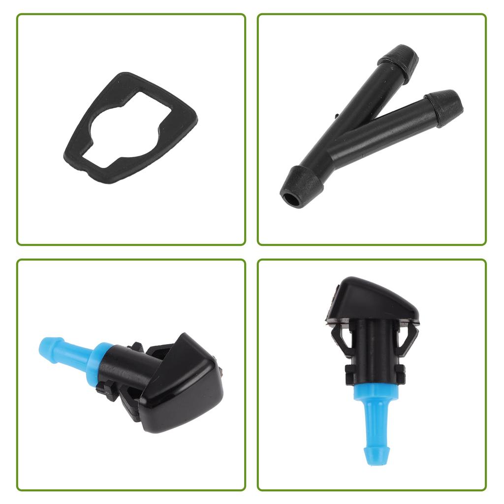 Front Windshield Nozzle for HOPESPANNER Jeep No.5303834AB Black Windshield Nozzle Wiper Washer Jet Plastic 1 Set