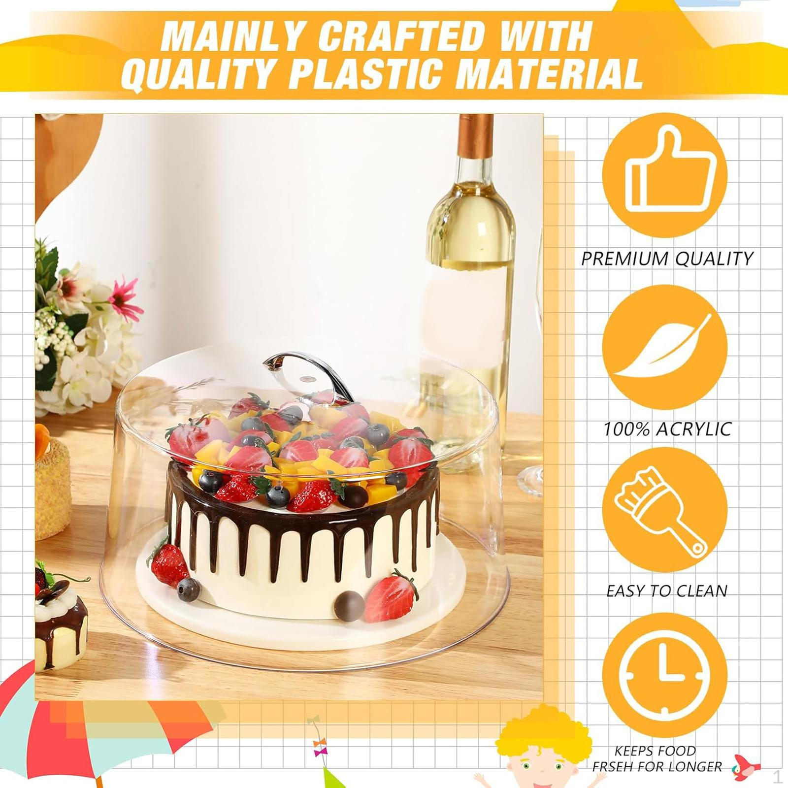 

Cake Cover Food Lid Clear Practical Protector Modern Dustproof Bakery Dust for