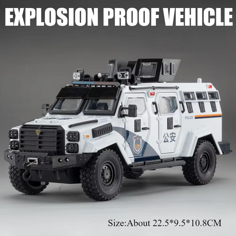 ABBD1 1:24 Military Spinosaurus Explosion Proof Vehice Sabertooth Car Model Toy Diecast Alloy Sound Light Pull Back Toy for Adult Gift