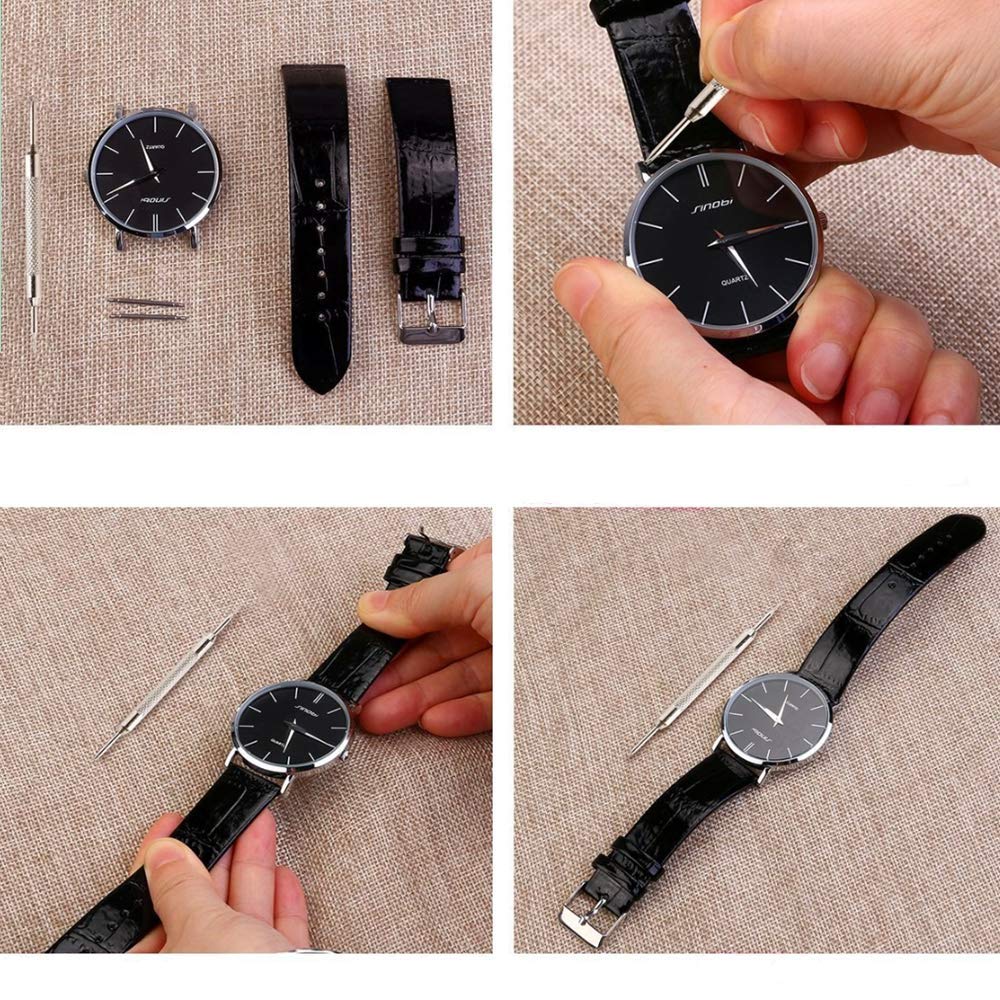 Stainless Steel Watch Spring Watch Strap Link Watch Strap Link Spring Bar Pin Watch Link Watch Spring Bar Replacement Repair Kit with Removal Watch