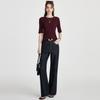 Classic Simplicity: Spring and Summer Round Neck, Versatile and Comfortable for Daily Use. Five Sleeve Mulberry Silk T-shirt for Women