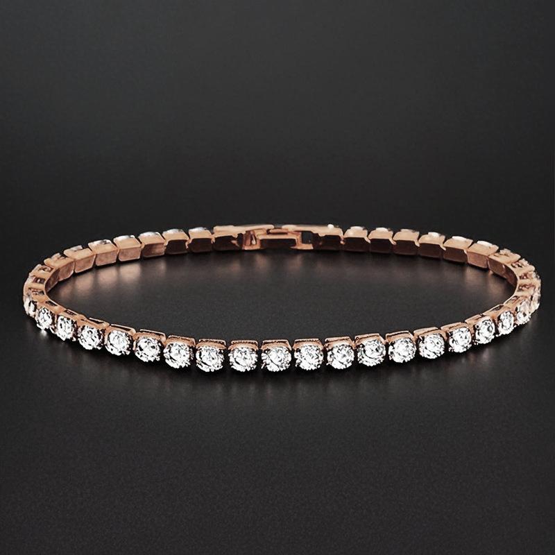 Diamond Elastic Bracelet Hip Hop Bracelet Single Row Diamond Bracelet with Simple and Versatile Style Diamond Bracelet Jewelry Zircon Bracelet
