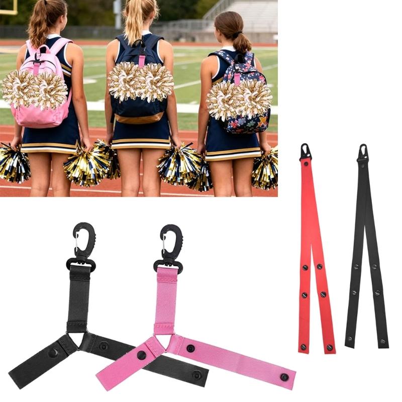 Adjustable Cheerleading Bobbles Storage Strap Pom Carriers Lanyard With Secure Clips For Easy Attachment And Removal