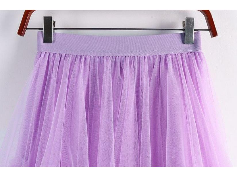 Mushroom Edge Irregular Mesh Midi Tulle Skirt - High Waist Puffy Swing Fairy Skirt