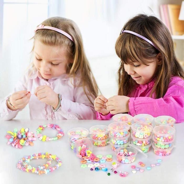Sanlebi Enfants Bricolage Perles Set,2000 Pièces Bracelet Perle Pour Fabrication De Bracelets,Collier,Kit Fabrication Bijoux Jeux