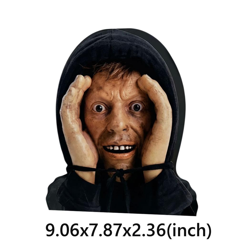 Peeping Stranger Face Window Decor Halloween Creepy Scary Prop Suction Cup 23x20cm