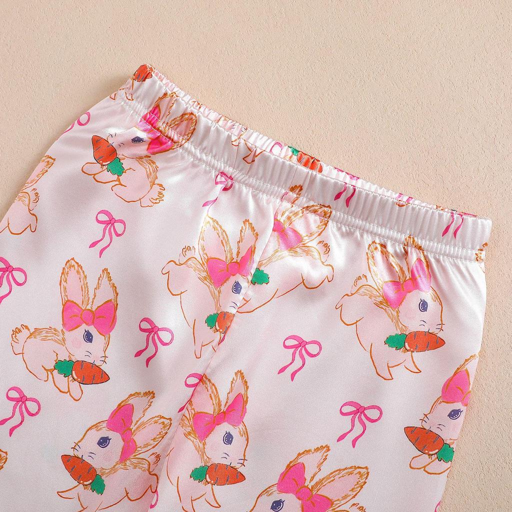 Frayed Easter Bunny Pajama Set - Long Sleeve & Pants for Fall/Winter